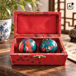Sfere cinesi Baoding GULAN sonore con cofanetto