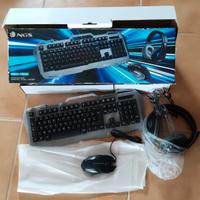 Kit Gaming Tastiera francese+Mouse+Cuffie mic