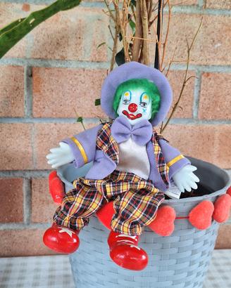 Clown vintage in porcellana anni '90 Bambola