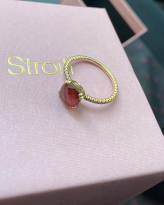 Anello solitario in oro giallo 9 carati