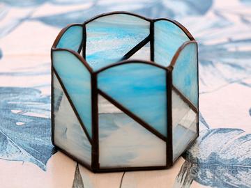 Portacandele, porta-tealight in vetro Tiffany