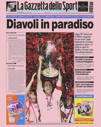 Gazzetta dello sport“MILAN CAMPIONE D EUROPA 2003”