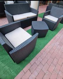 Set Relax Giardino Rattan Bianco o Antracite Nuovi