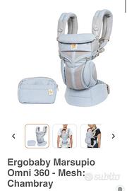 Marsupio ergobaby omni 360 mesh azzurro Chambray