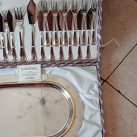 servizio posate da pesce - acciaio/oro
