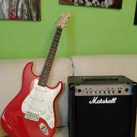 Fender Squier Strat + amplificatore Marshall