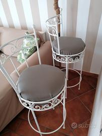 sgabelli in ferro shabby chic 