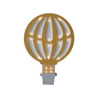 Two N Lampada Artigianale Legno Mongolfiera Gialla