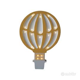 Two N Lampada Artigianale Legno Mongolfiera Gialla