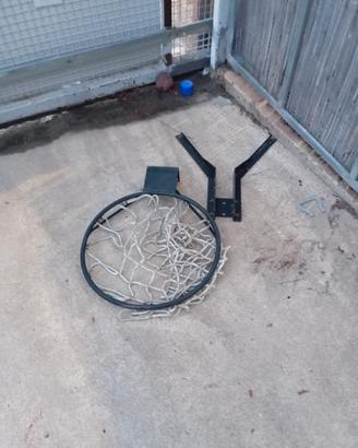 Canestro basket da parete ferro e rete