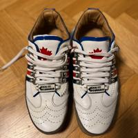 Dsquared2 sneakers scarpe bianca rosso/blu vintage