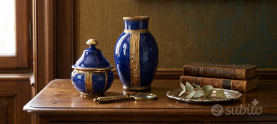 SET VINTAGE VASO E POTICHE REALIZZATO A MANO