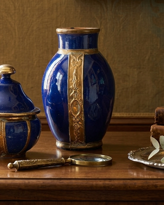 SET VINTAGE VASO E POTICHE REALIZZATO A MANO