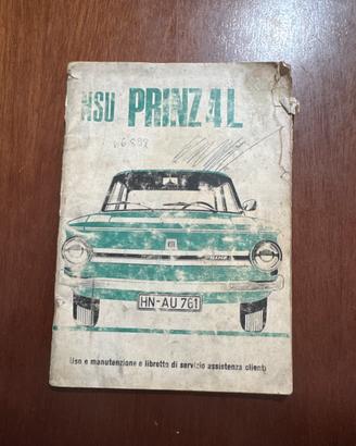 Manuale uso e mautenzione NSU PRINZ 4L