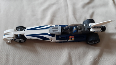 Dragster bianco blu, lego, retrocarica