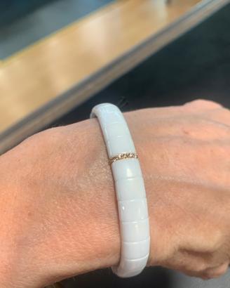 Bracciale ceramica oro e brillantini DeMeglio