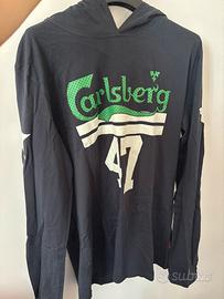 Carlsberg - Felpa con cappuccio blu 100% cotone