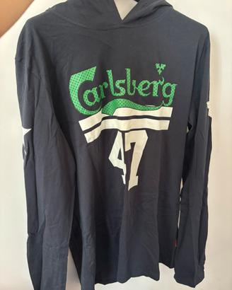 Carlsberg - Felpa con cappuccio blu 100% cotone