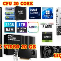 Ai PC 265KF 32GB RAM DDR5 NVIDIA QUADRO 20GB W11P