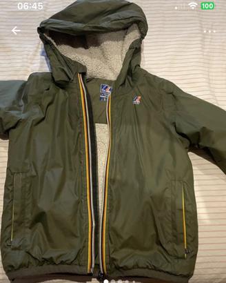 K-way imbottito verde militare 6 anni