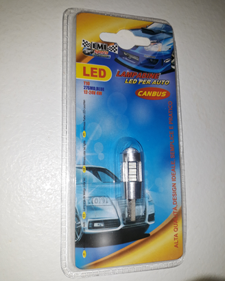 Lampadina led auto canbus t10 27 smd blu 12 - 24 v