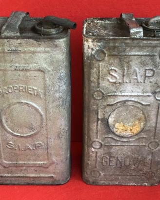 Coppia lattine in S.I.A.P. Petroli 1929/33 collez.