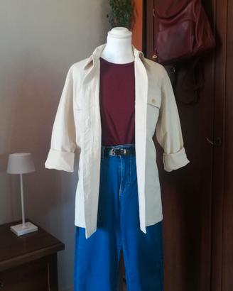 Giacca camicia beige lino BluesClub Jeans - Tg. 42