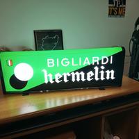 insegna pubblicitaria luminosa bigliardi hermelin