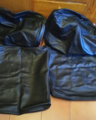 fodera di pelle nera Busnelli per divani, nuova