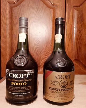 Lotto 2 Bottiglie Vintage Porto CROFT Anni '70