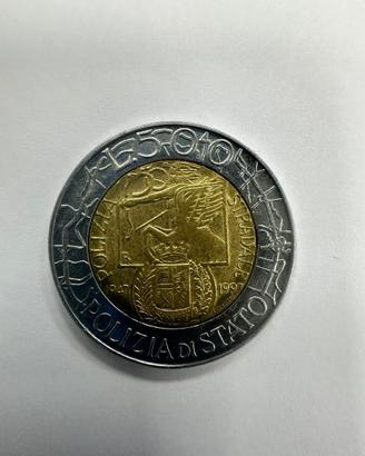MONETA 500 LIRE Polizia Di Stato 1947 1997