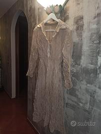 Abito in SETA rosa cipria stile boho-chic coquette