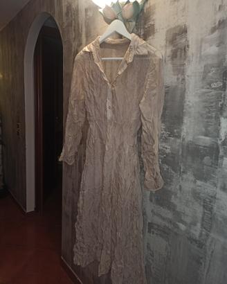 Abito in SETA rosa cipria stile boho-chic coquette