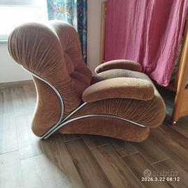 Poltrona velluto anni '80