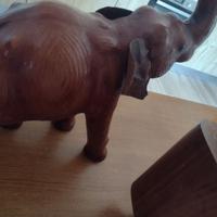Elefante in vera pelle vintage da collezione
