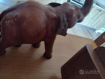 Elefante in vera pelle vintage da collezione