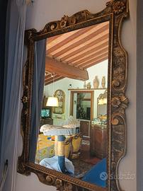 specchiera con cornice in legno