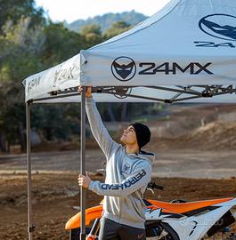 Gazebo moto da pista 24MX grigio - Nuovo Imballato