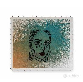 Quadro moderno 50x50 volto femminile