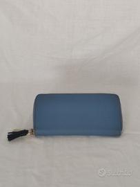 Portafoglio donna azzurro con zip 