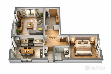 Ampio bilocale con box auto incluso