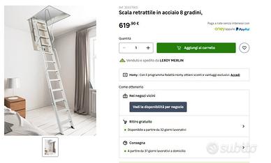 scala retrattile in acciaio 