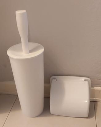 set bagno: porta carta igienica con scopino