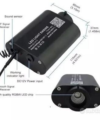 Kit Cielo Stellato Fibra Ottica RGBW LED 16W 300pc