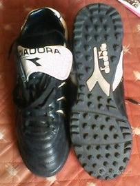 CALCIO: 2 PAIA scarpe PELLE n. 40,5 e n. 40 (nuove