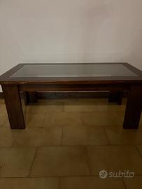Tavolino legno e vetro