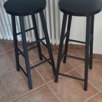 sgabelli bar acciaio legno nero