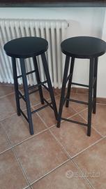 sgabelli bar acciaio legno nero