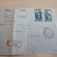 Busta Raccomandata 1951 "Italia al Lavoro" 65 Lire