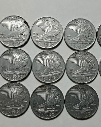 13 monete 50 Cent Impero Vittorio E III